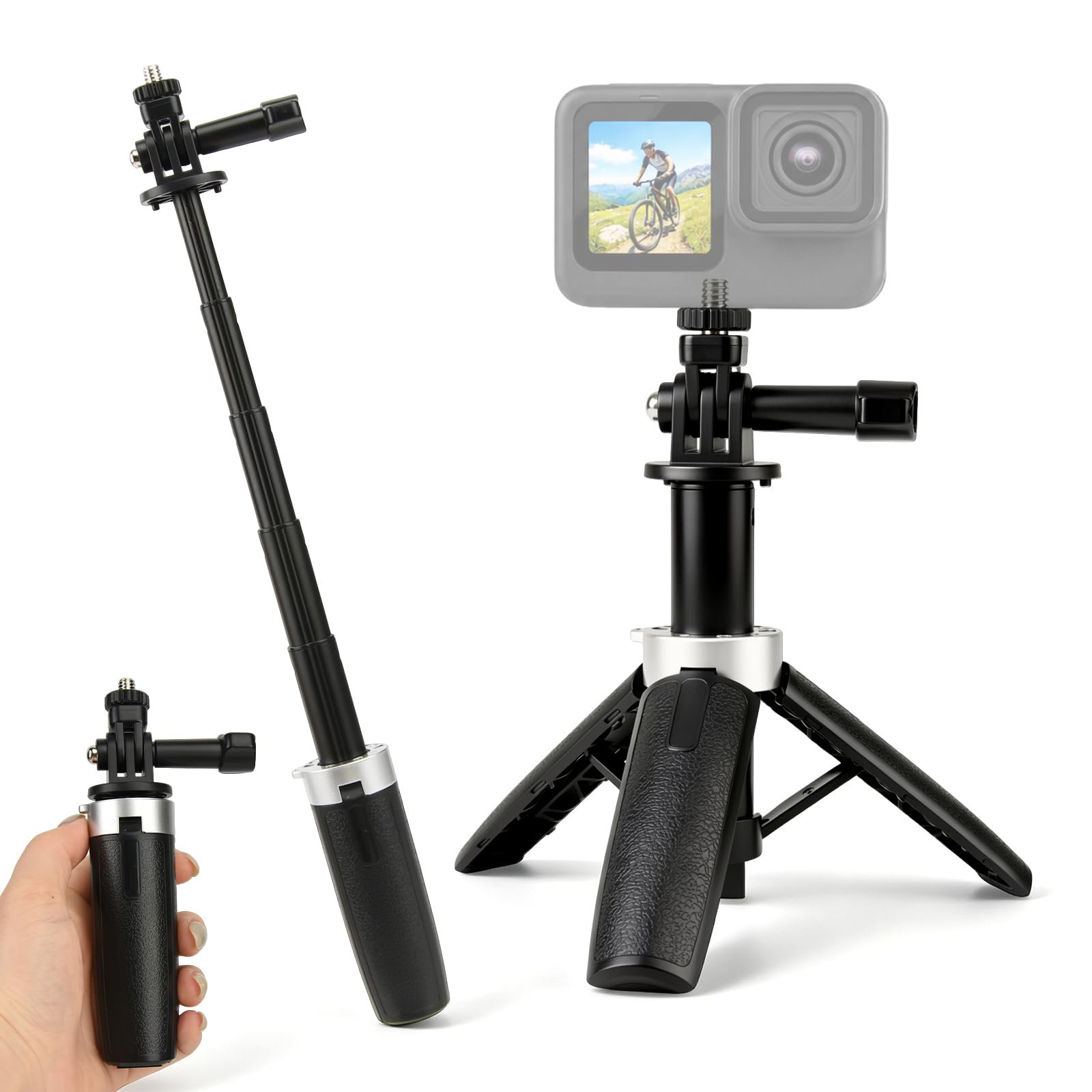 Gopro Action Camera Hero 12 Black - Mini trípode extensible, trípode plegable, monopié