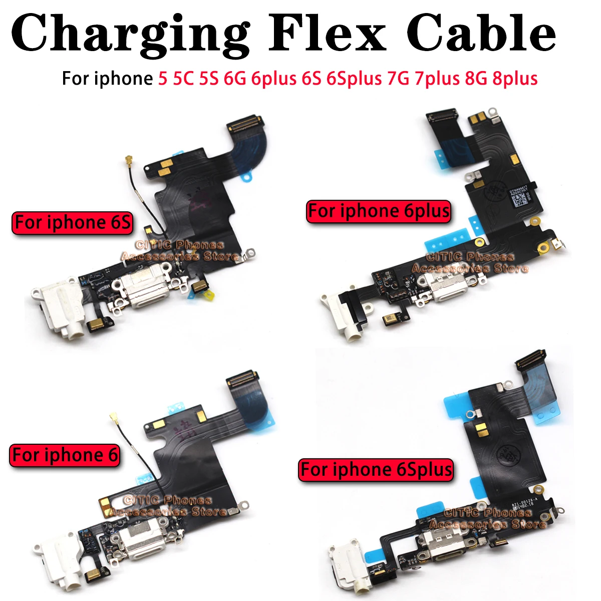 Charging Port Flex - 5 uds para iPhone 6 6S