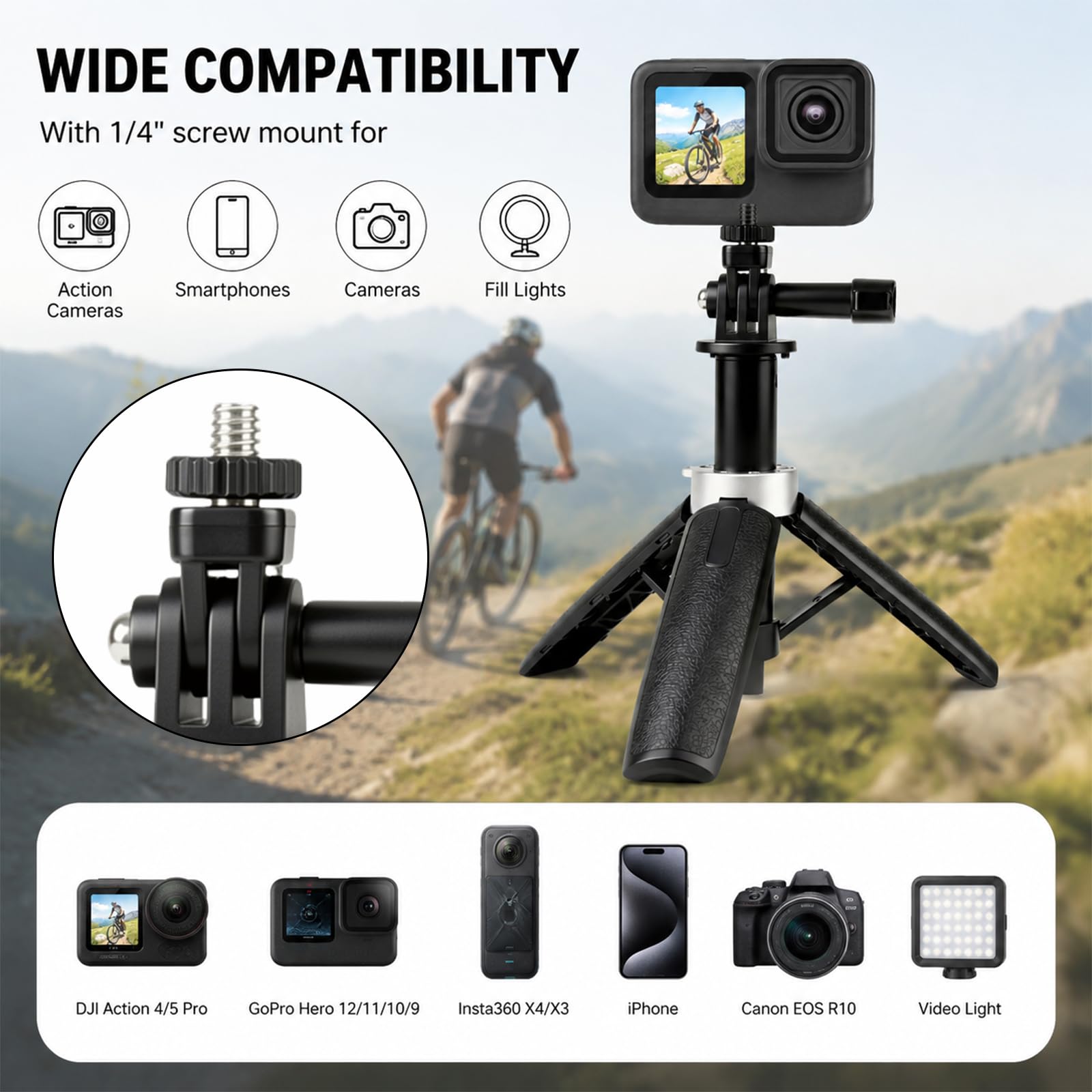 Mini trípode extensible, trípo - Gopro Action Camera Hero 12 Black reseña y precio