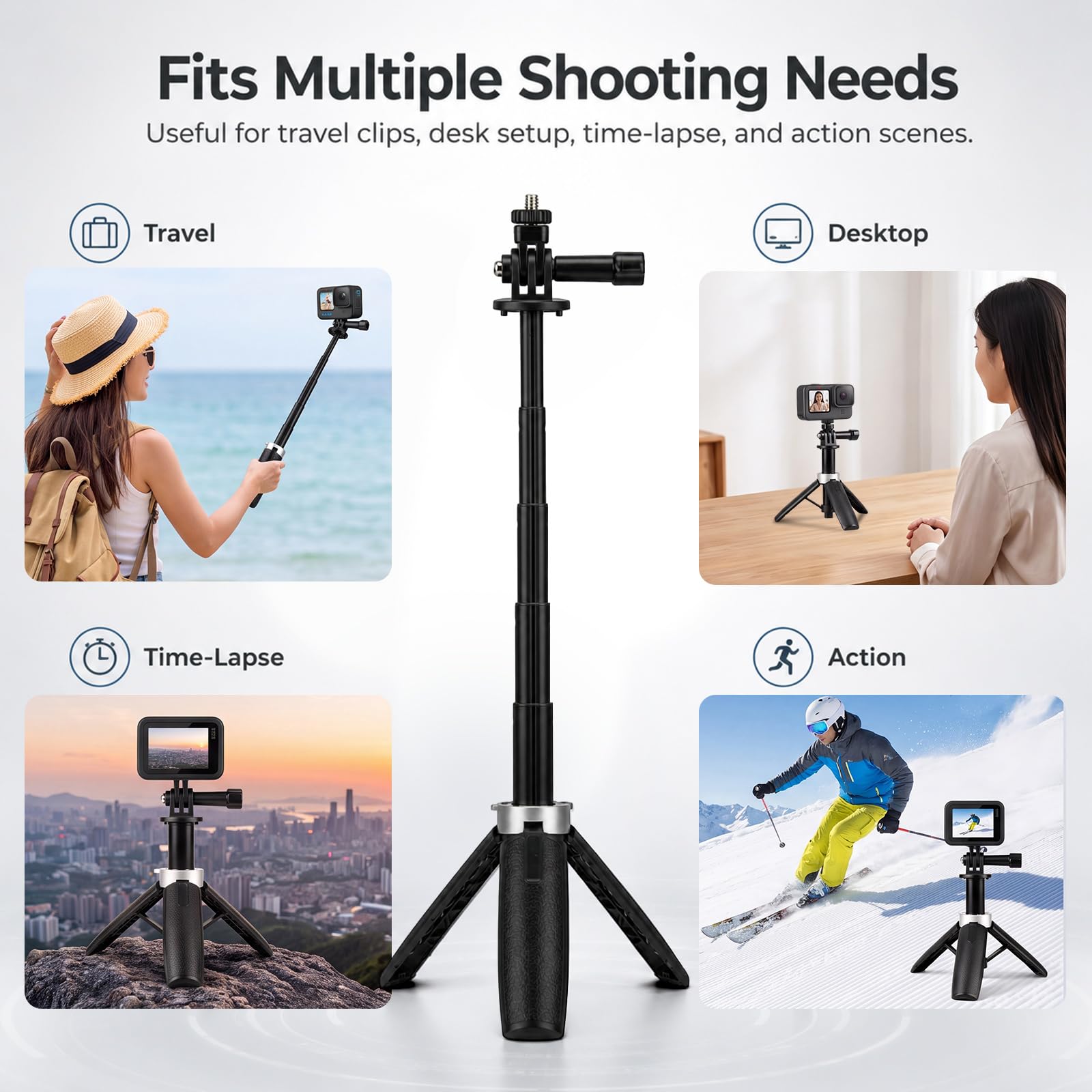 Mini trípode extensible, trípo - Gopro Action Camera Hero 12 Black reseña y precio